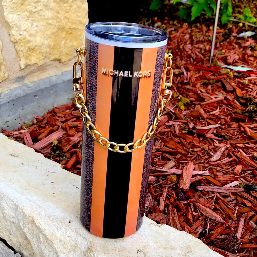 New MK Brown 20 oz Tumbler w/chain